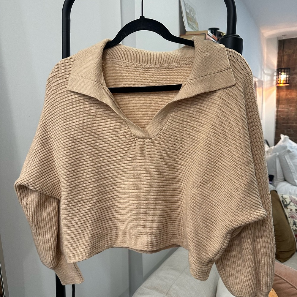 Cropped Tan Sweater